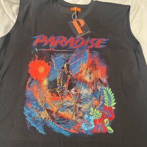 Black Graphic Tank Top